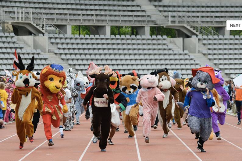 challenge de l'été  course de mascottes